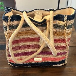 Rachel Striped Crochet Tote Bag